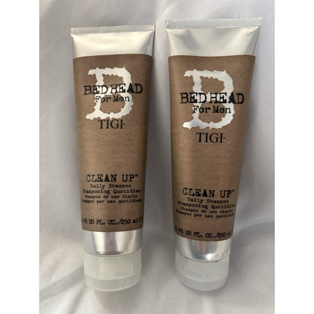 NEW Tigi Bed Head For Men Clean Up Daily Shampoo 8.45 fl oz 2 Pack NEW Bedhead